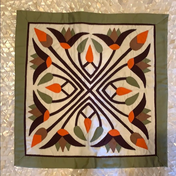 Two 16” hand-quilted throw/accent pillow covers - Picture 4 of 6